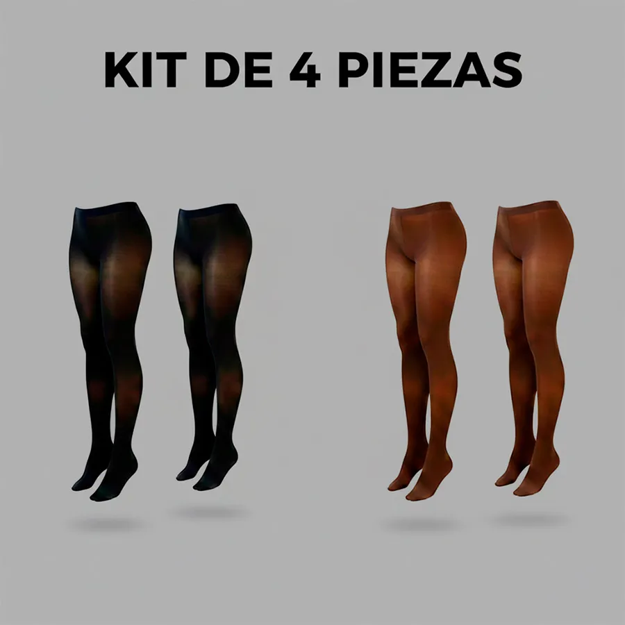 3307-UNI-NEGRO KIT DE 4 MEDIAS 6415